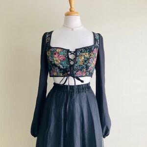 Cider Lace-Up Corset Crop Top